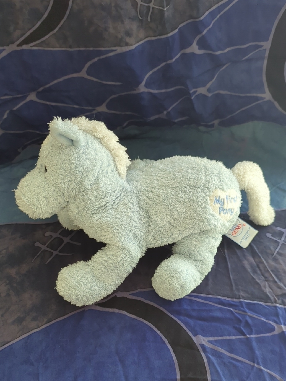 Baby Gund Vintage My First Pony 58075 Plush Horse Toy - Light Blue & White